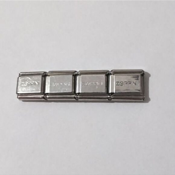4 Matte Blanks for Italian Link Stainless Steel Nomination Style Charm Bracelet‎ - Picture 2 of 2